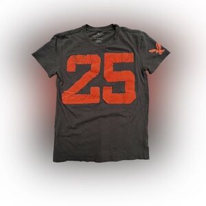 American Eagle Outfitters Men's Gray T-Shirt with Orange Graphic Size XS